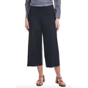 Vince Linen Wide Leg Cropped Pants Black 6